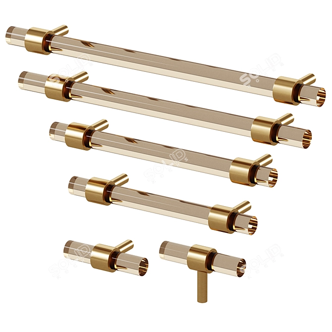 Meraki PUR Acrylic Brass Handles 3D model image 4