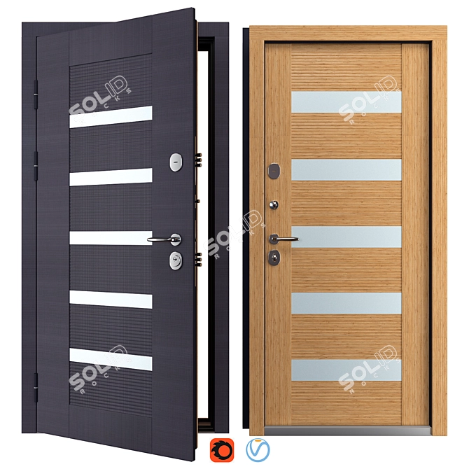 Milano Steelguard Entry Door 900x2050 mm 3D model image 1