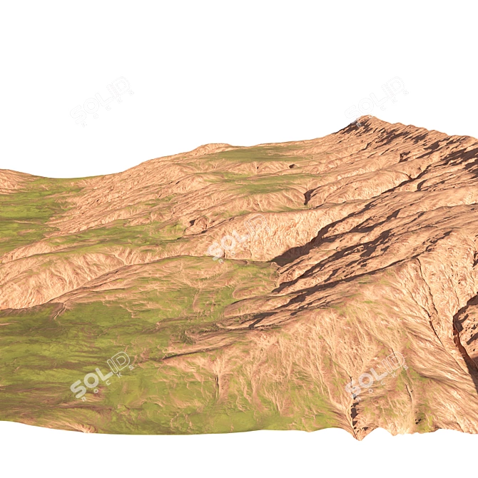 Realistic Mountain Terrain Model 3D model image 4