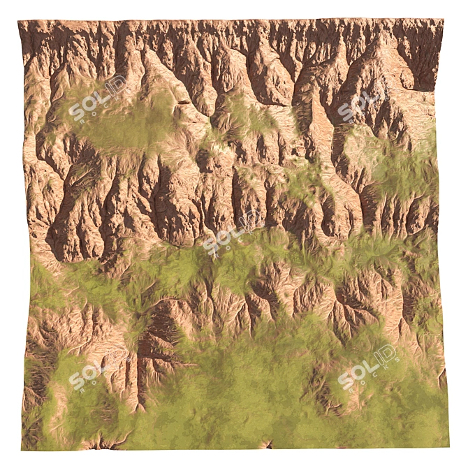 Realistic Mountain Terrain Model 3D model image 6