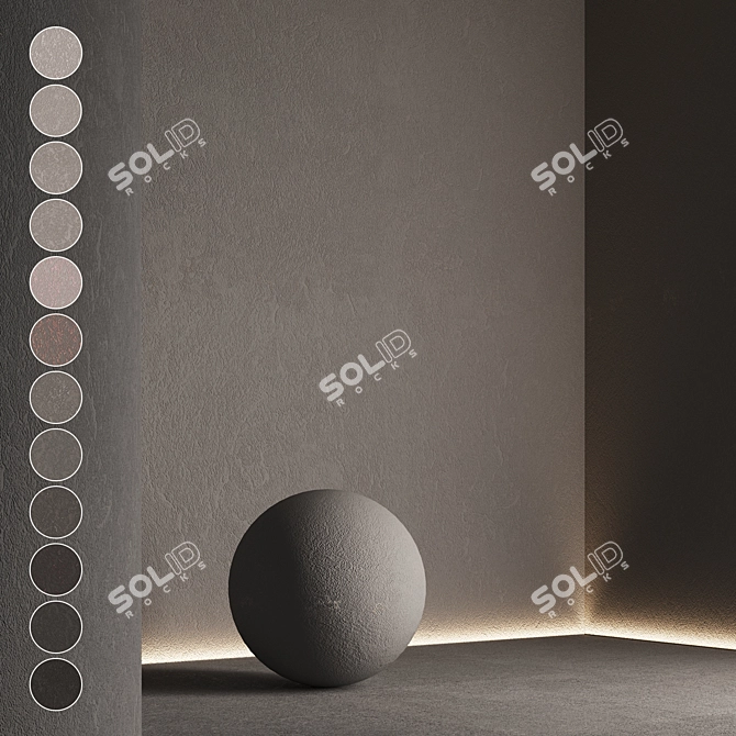 Seamless Textured Decorative Plaster 3D model image 1