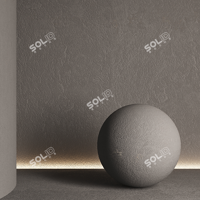 Seamless Textured Decorative Plaster 3D model image 2