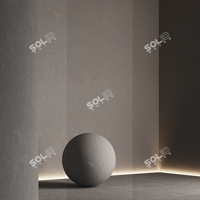 Seamless Textured Decorative Plaster 3D model image 3