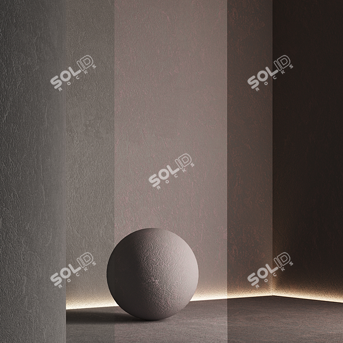 Seamless Textured Decorative Plaster 3D model image 4