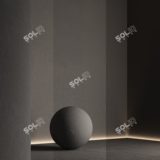 Seamless Textured Decorative Plaster 3D model image 5
