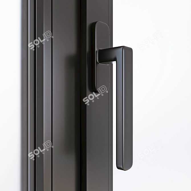 Modern glass balcony window 3D model image 6