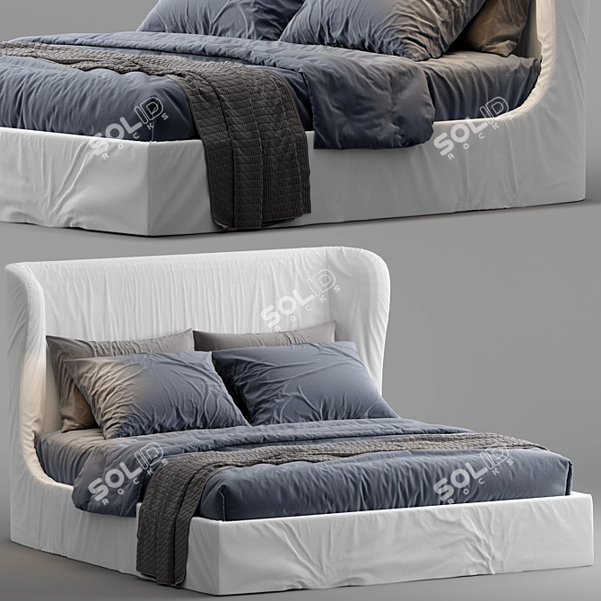 Luxurious Meridiani Lauren Bed 3D model image 1