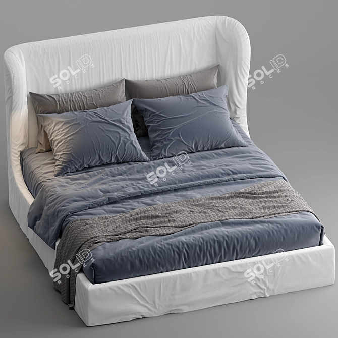 Luxurious Meridiani Lauren Bed 3D model image 3