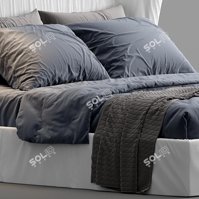 Luxurious Meridiani Lauren Bed 3D model image 4