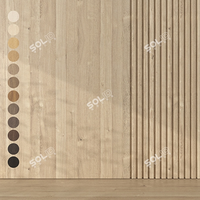 Seamless Oak Textures Set 3D model image 1
