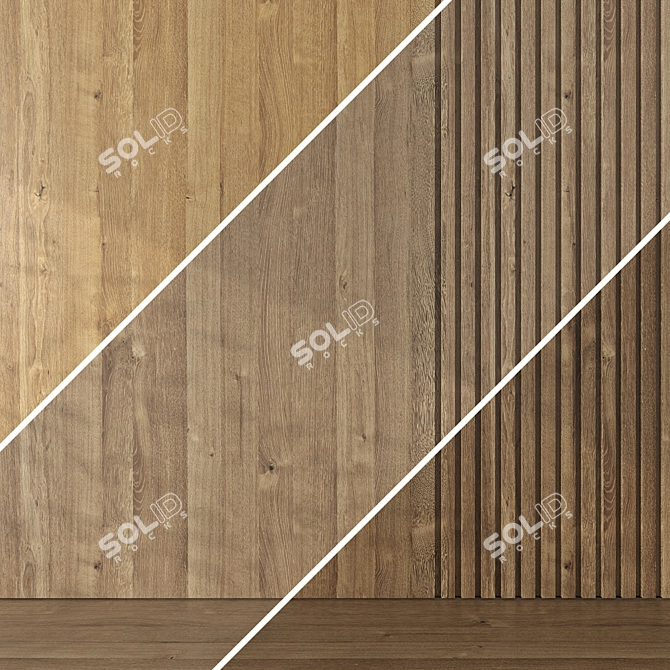 Seamless Oak Textures Set 3D model image 3