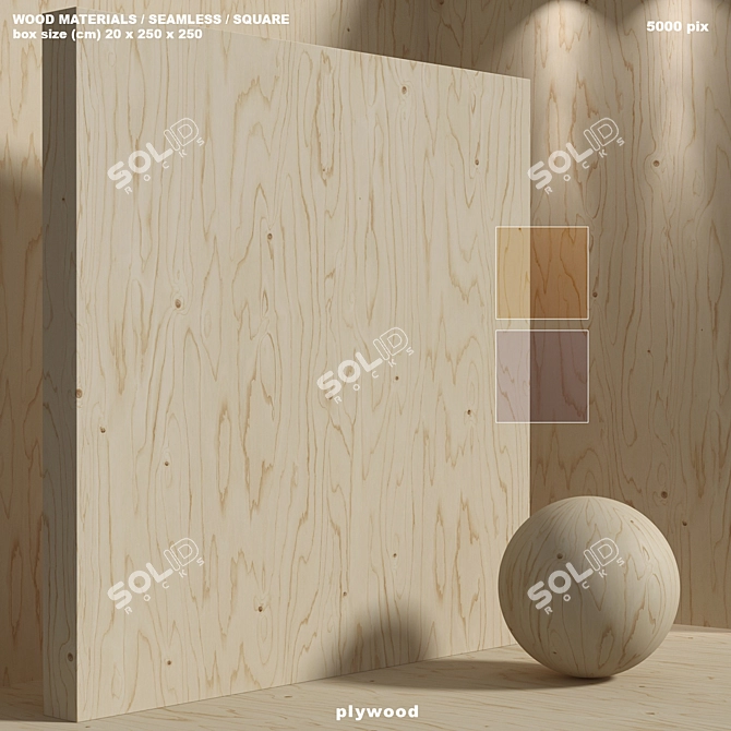 Seamless Wood Plywood Material Kit 3D model image 1