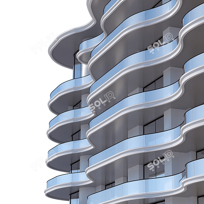 Urban Hotel Building Model 3D model image 8