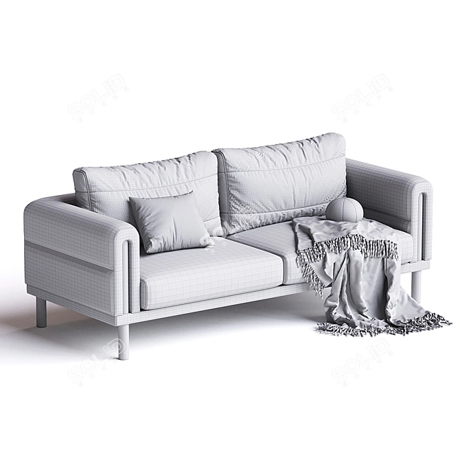 Modern Fabric Sofa 3D Model 3D model image 2