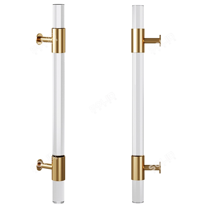 Kristal Acrylic Brass Meraki Handles 3D model image 2
