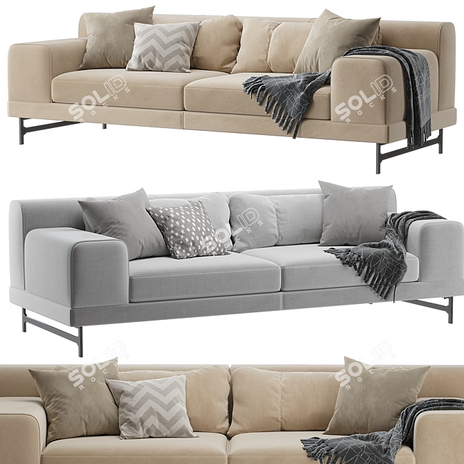 Modern Navona New Sofa Set 3D model image 1