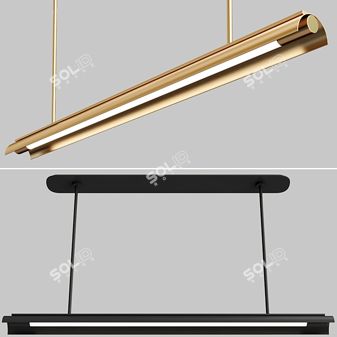 Modern Linear Chandelier by Kelly Wearstler 3D model image 2