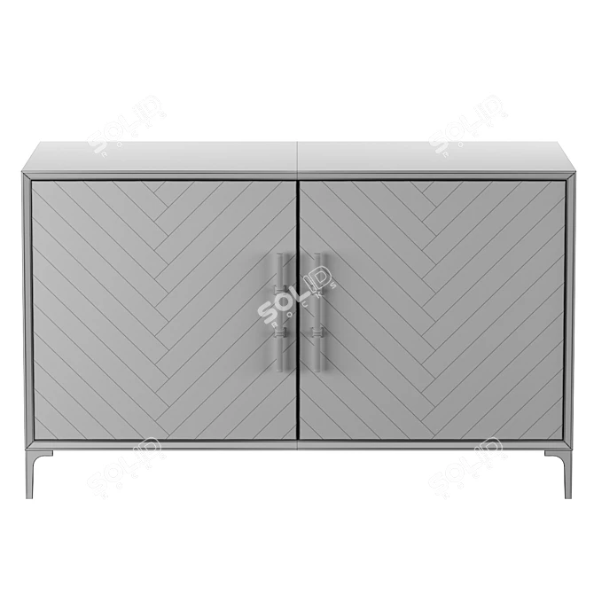 Eco-Friendly Herringbone Door Credenza 3D model image 4