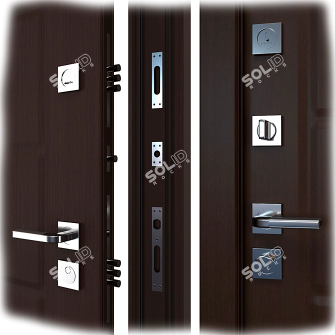 Modern Secure Entry Door Z-21 3D model image 2