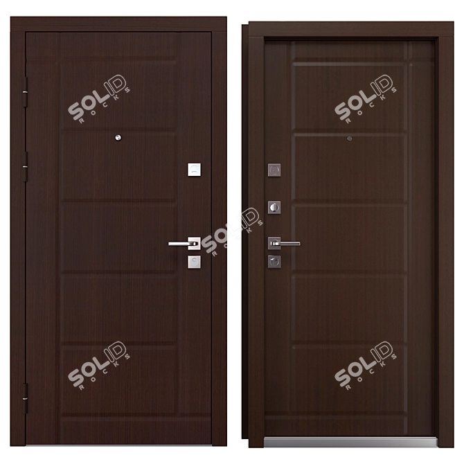 Modern Secure Entry Door Z-21 3D model image 3
