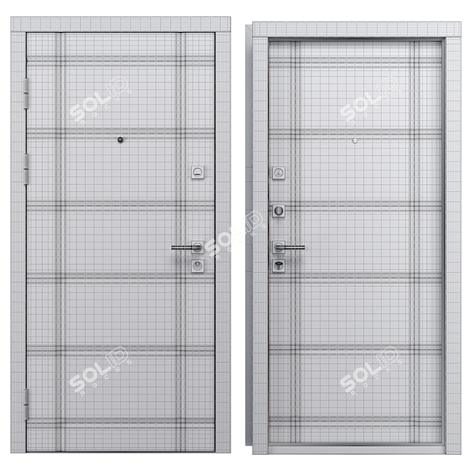 Modern Secure Entry Door Z-21 3D model image 4