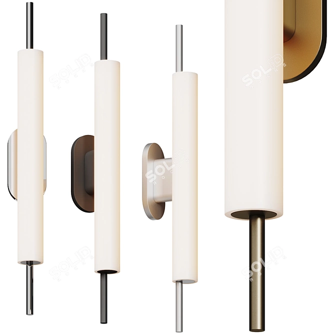 Sleek LED Outdoor Wall Sconce 3D model image 1
