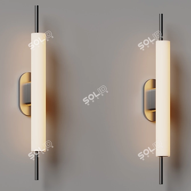 Sleek LED Outdoor Wall Sconce 3D model image 2