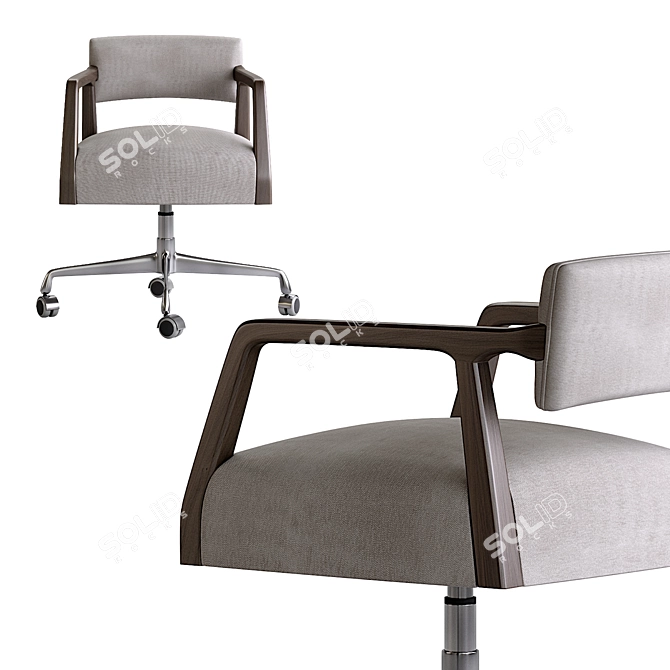 Elegant Tyler Desk Chair 3D model image 2