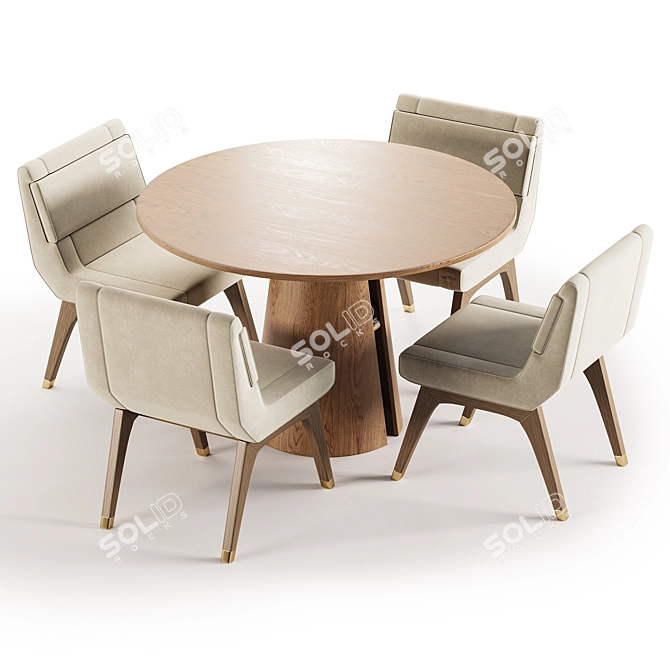 Stylish Dining Set 36 Package 3D model image 3