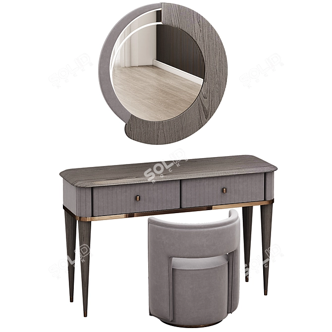 Elegant Crystal Dressing Table 3D model image 2