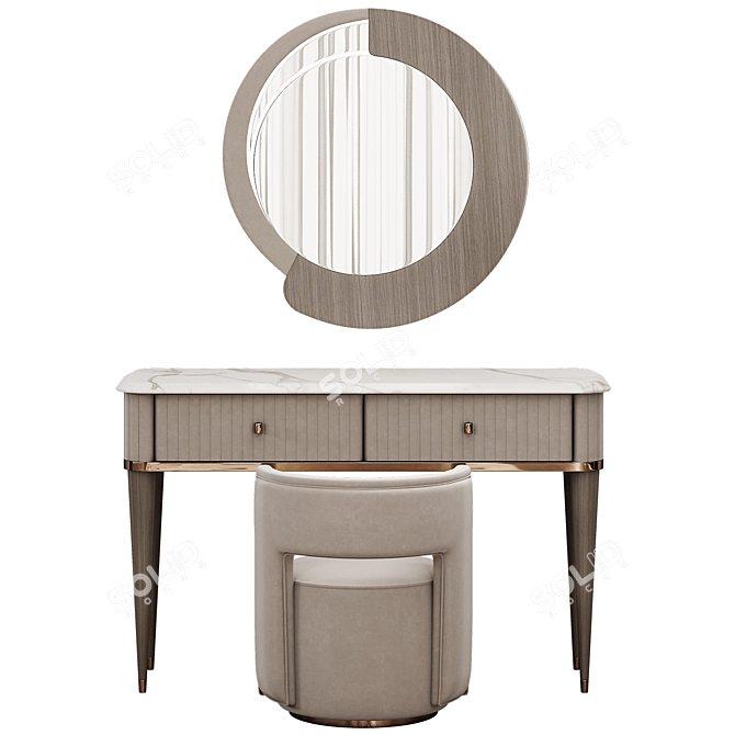 Elegant Crystal Dressing Table 3D model image 3