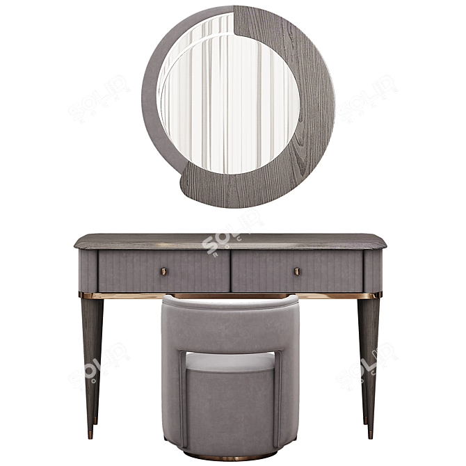 Elegant Crystal Dressing Table 3D model image 4