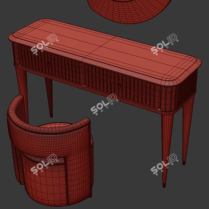 Elegant Crystal Dressing Table 3D model image 7