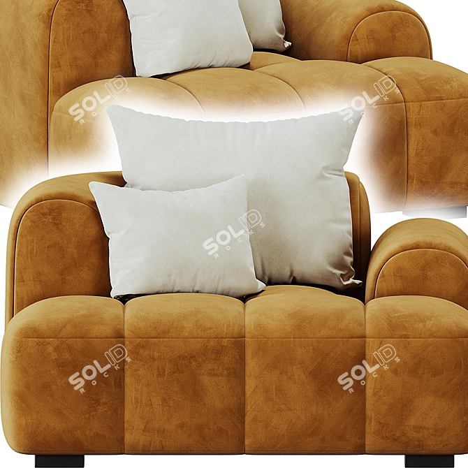 Elegant Jaden Armchair: Contemporary Chic 3D model image 2