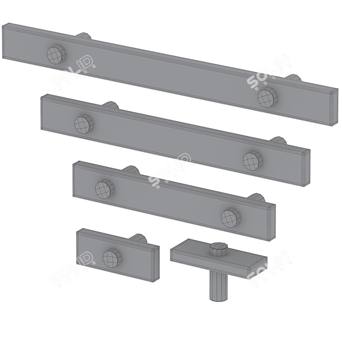 Walnut Brass Handles by Meraki 3D model image 5