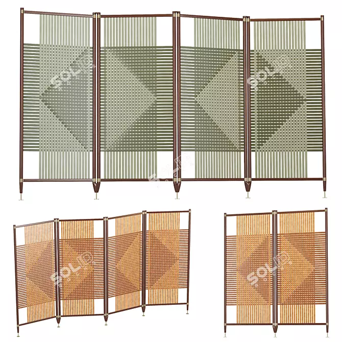 Designer Room Divider 3D Model 3D model image 1