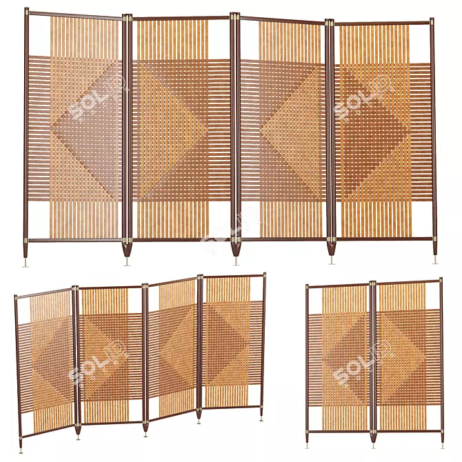 Designer Room Divider 3D Model 3D model image 3