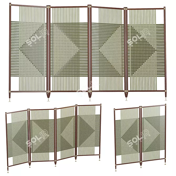 Designer Room Divider 3D Model 3D model image 4