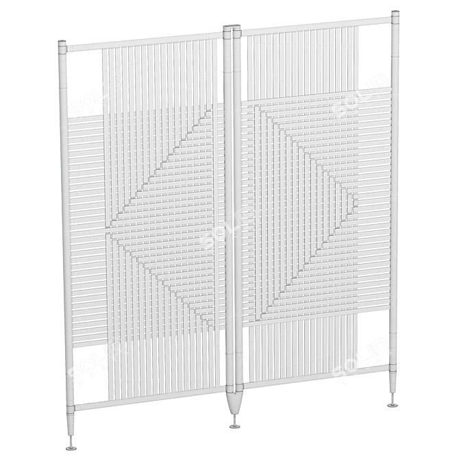 Designer Room Divider 3D Model 3D model image 5