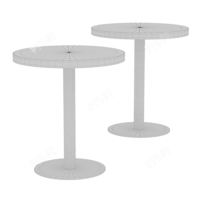 Modern Brass Cafe Table - 3D Model 3D model image 2