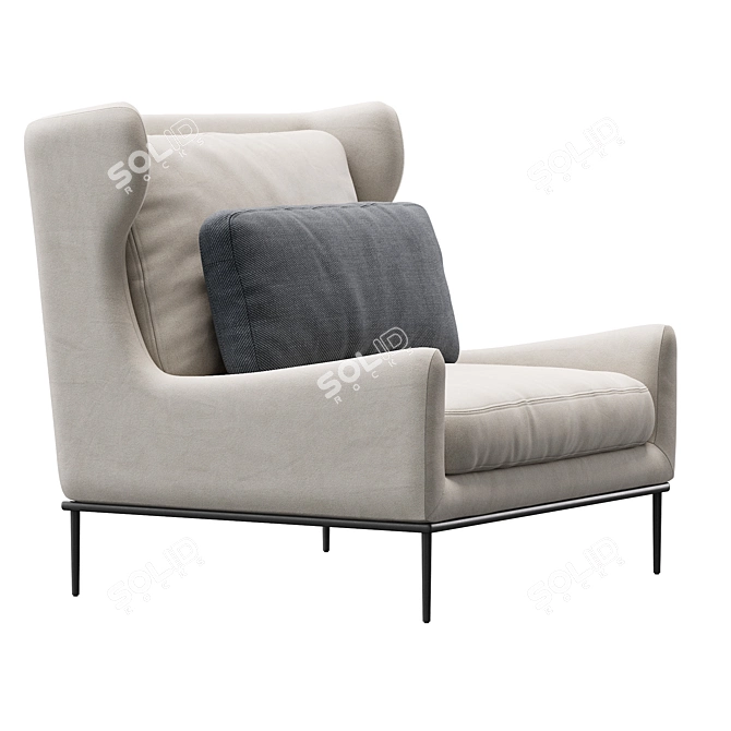 AliceByAmura Elegant Contemporary Armchair 3D model image 6