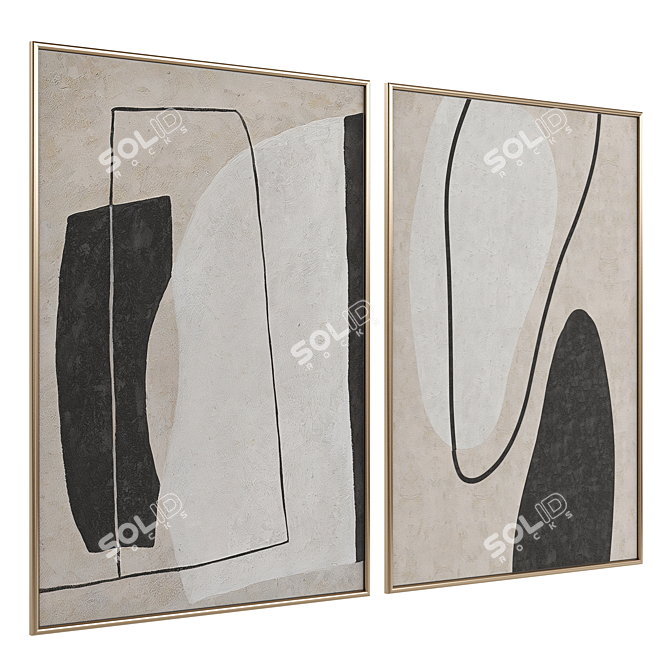 Abstract Minimalist Painting Set 3D model image 2