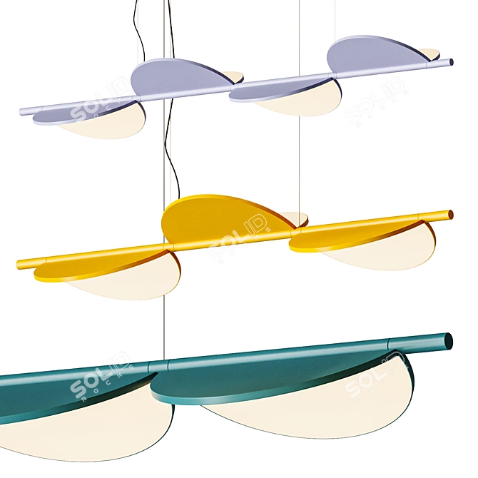 Adjustable Linear Pendant Lamp 3D model image 1