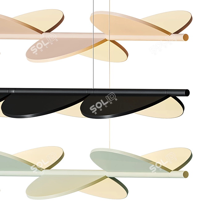 Adjustable Linear Pendant Lamp 3D model image 2