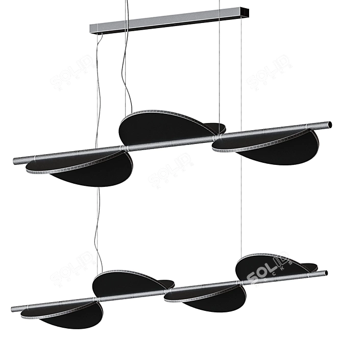 Adjustable Linear Pendant Lamp 3D model image 5