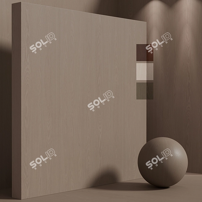 Seamless Ash Wood Material Set 3D model image 1