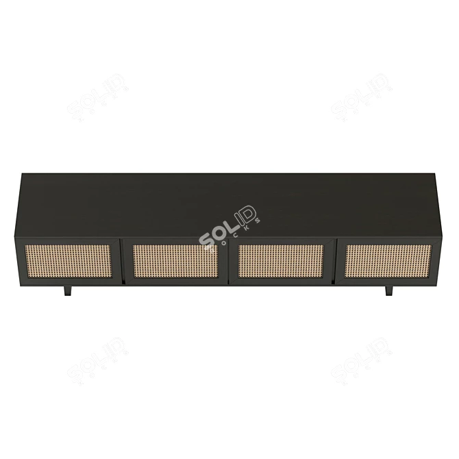 Modern 4-Door Entertainment Unit 3D model image 3