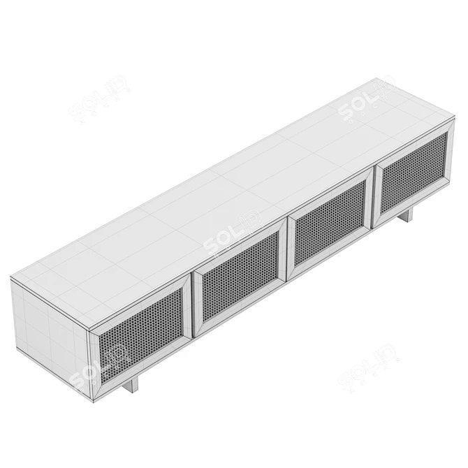 Modern 4-Door Entertainment Unit 3D model image 6