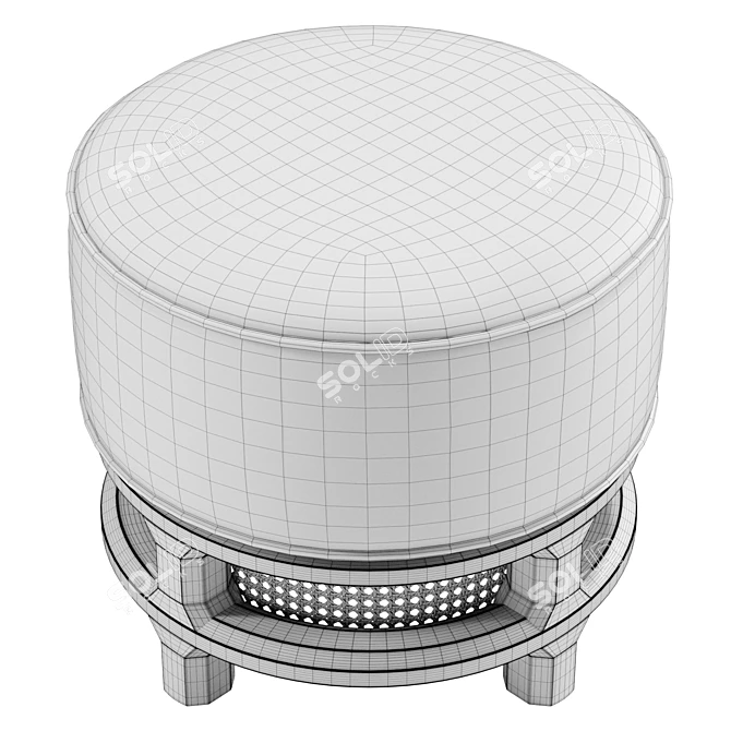 Modern Upholstered George Stool 3D model image 6