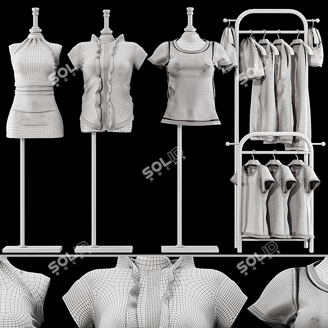 Girls Summer Dress 02 Patterns 3D model image 7